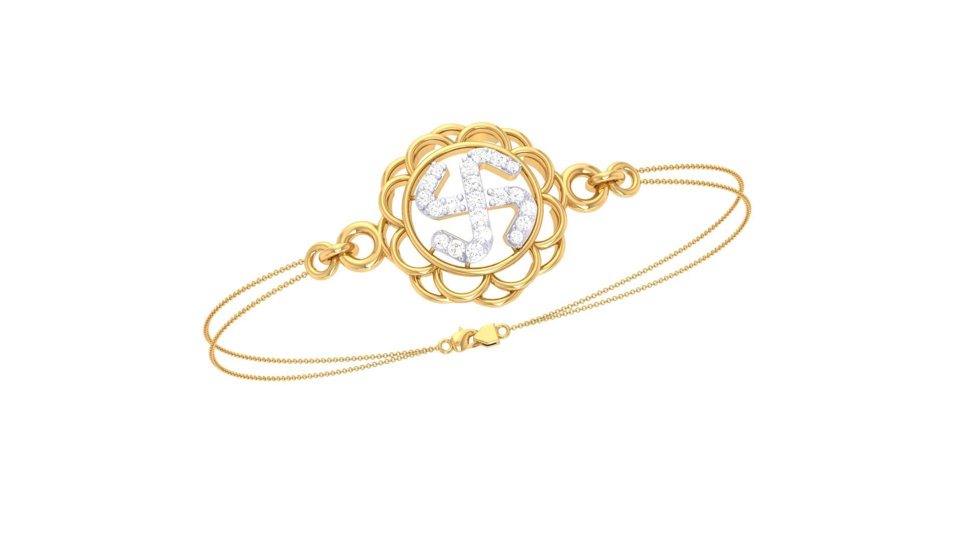 Spiritual Women Light wt Diamond Bracelet 3dm stl obj gltf 3D print model_1