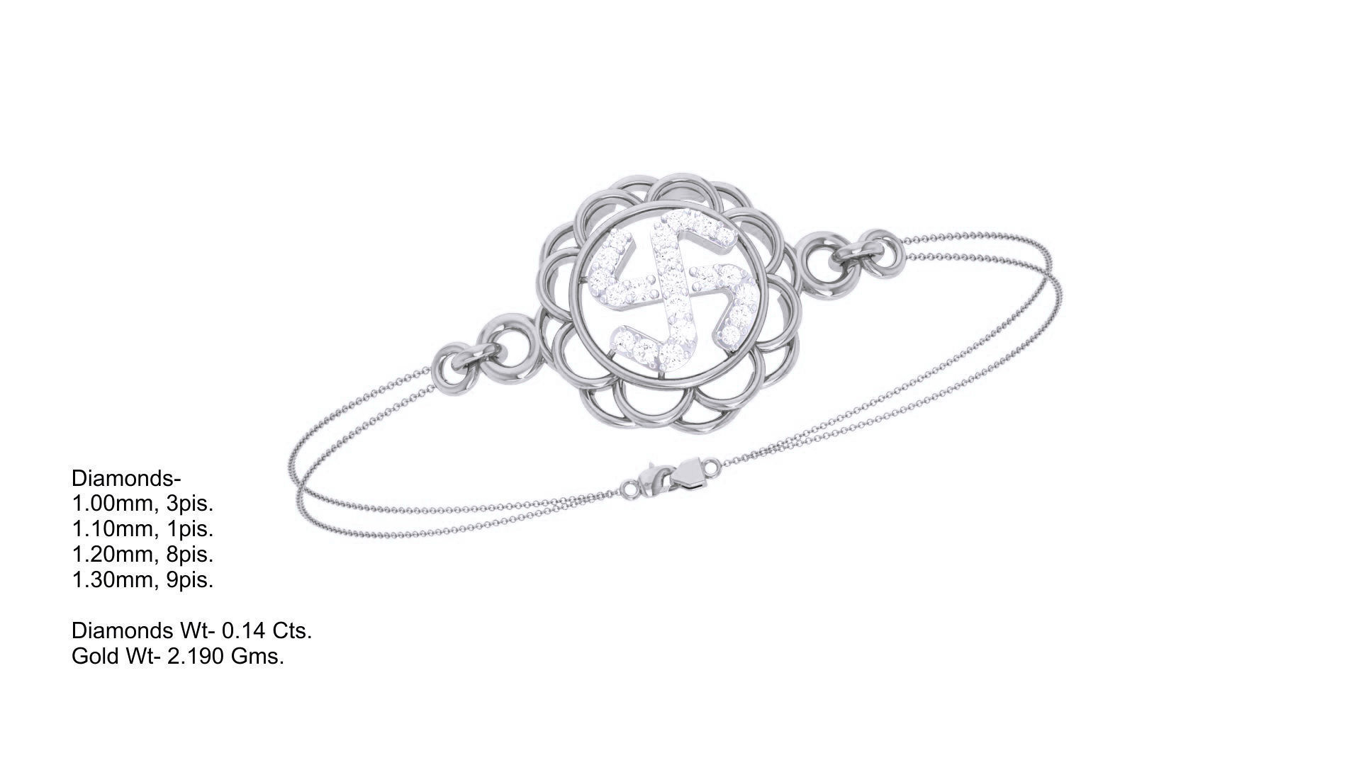 Spiritual Women Light wt Diamond Bracelet 3dm stl obj gltf 3D print model_7