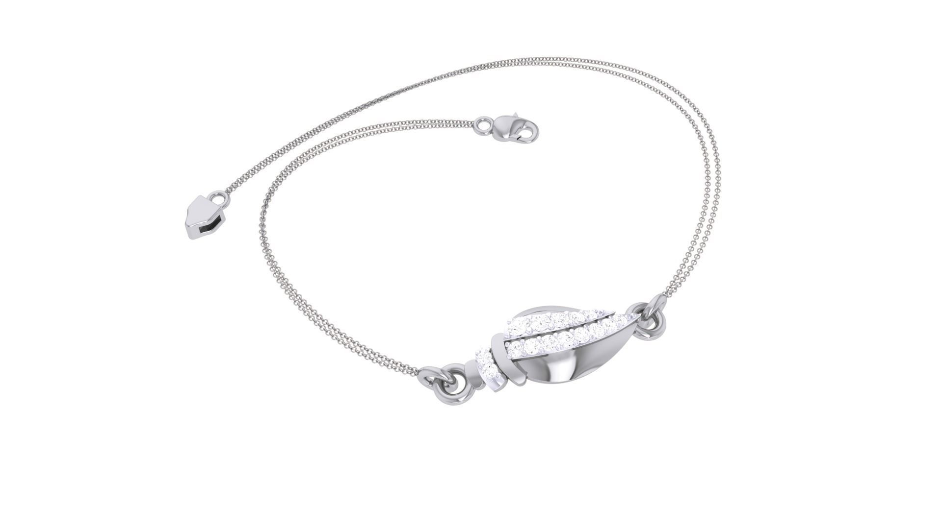 Women Light wt Diamond Bracelet 3dm stl obj gltf glb 3mf 3D print model_5