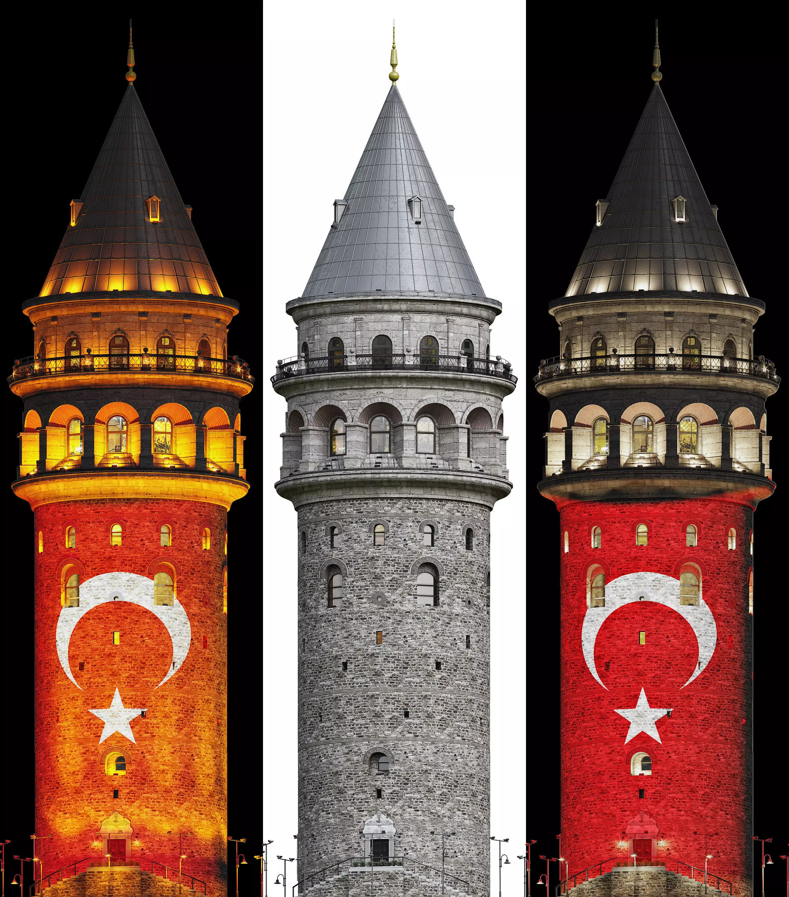 Exterior Istanbul Galata Tower  3D model_0