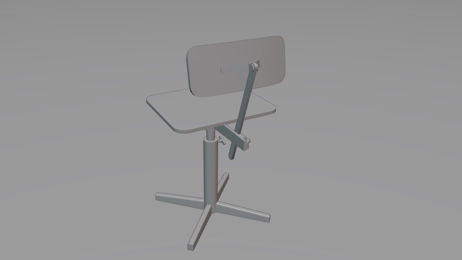 Old rusty broken rotating wooden chair Low-poly 3D model_10