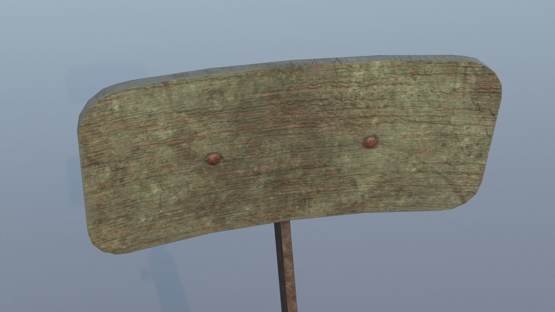 Old rusty broken rotating wooden chair Low-poly 3D model_5