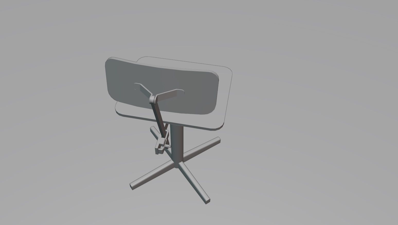 Old rusty broken rotating wooden chair Low-poly 3D model_12