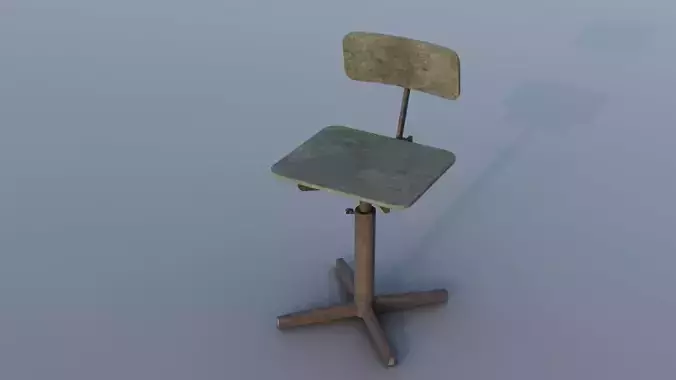 Old rusty broken rotating wooden chair