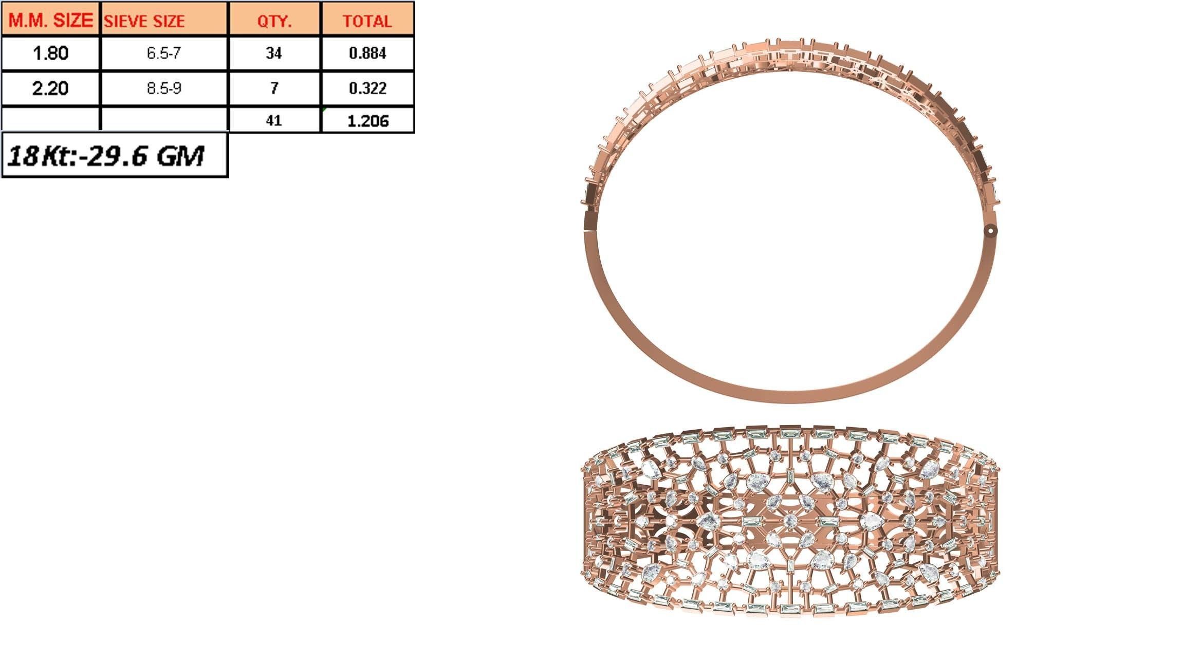 Bangle Bracelet STL JCD Details 3D print model_1