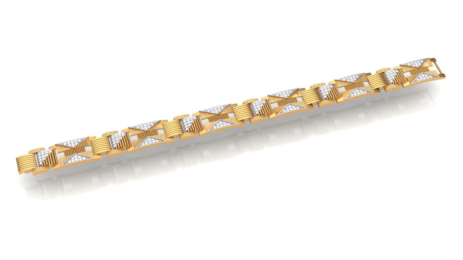 Chain style Heavy Unisex Diamond Bracelet 3dm 1-render 3D print model_3