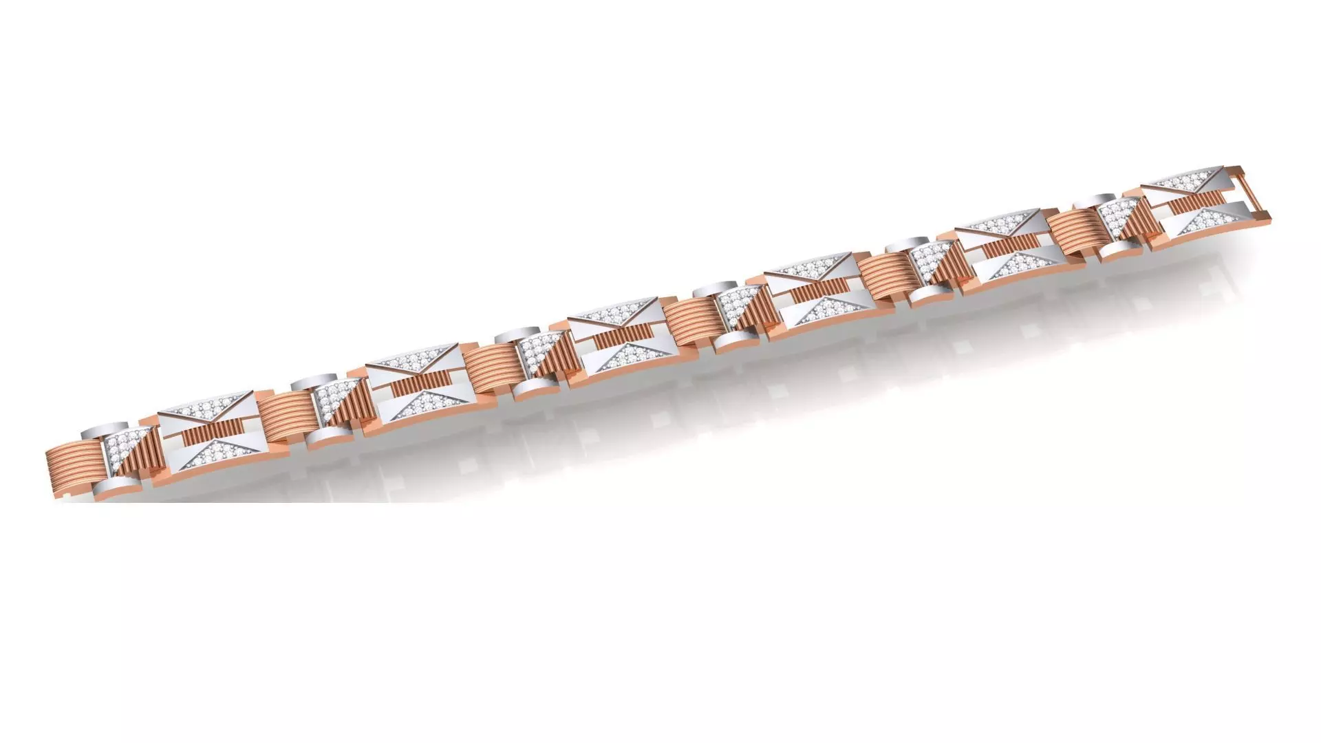 Chain style Heavy Unisex Diamond Bracelet 3dm 1-render 3D print model_0