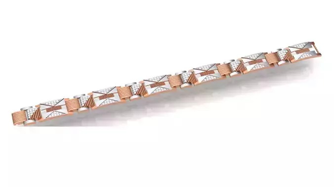 Chain style Heavy Unisex Diamond Bracelet 3dm 1-render