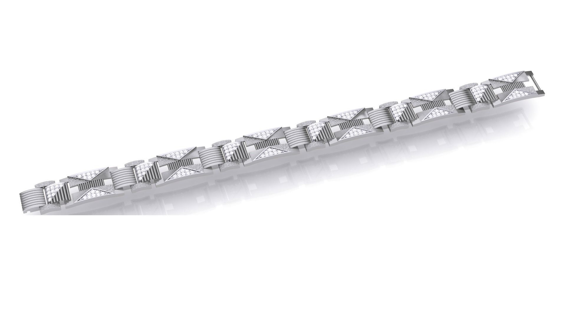 Chain style Heavy Unisex Diamond Bracelet 3dm 1-render 3D print model_4