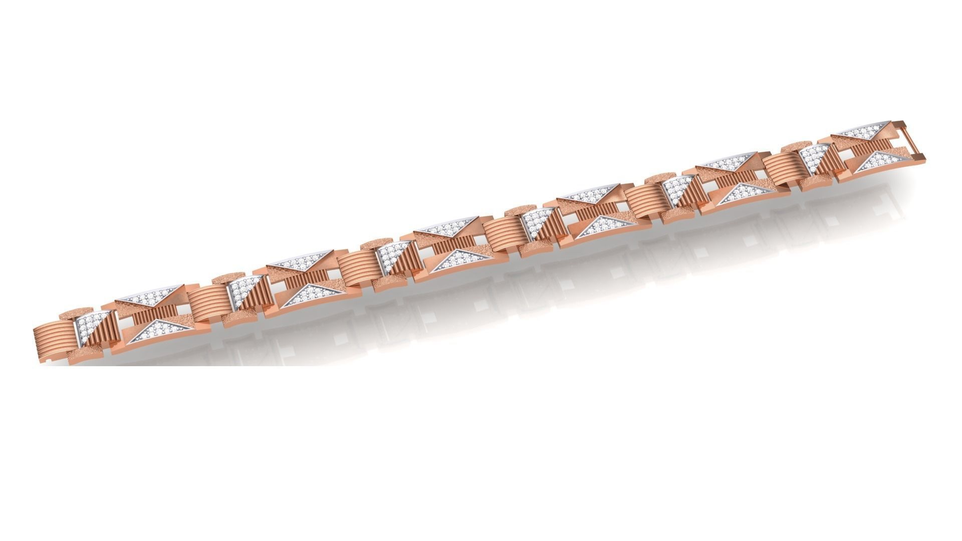 Chain style Heavy Unisex Diamond Bracelet 3dm 1-render 3D print model_5