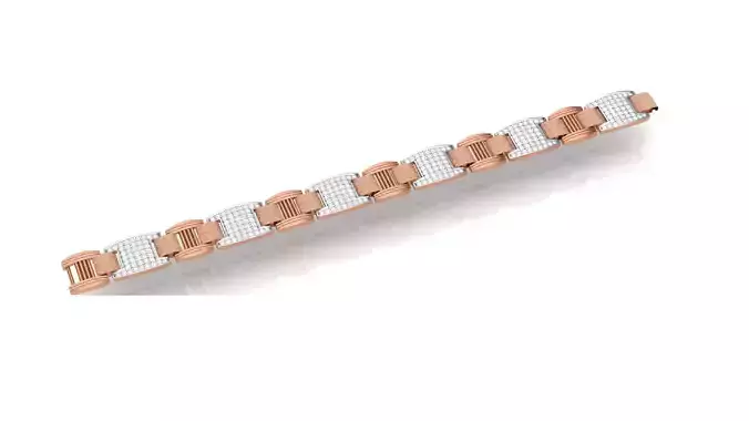H Diamond Head Chain style Heavy Unisex Diamond Bracelet 3dm 