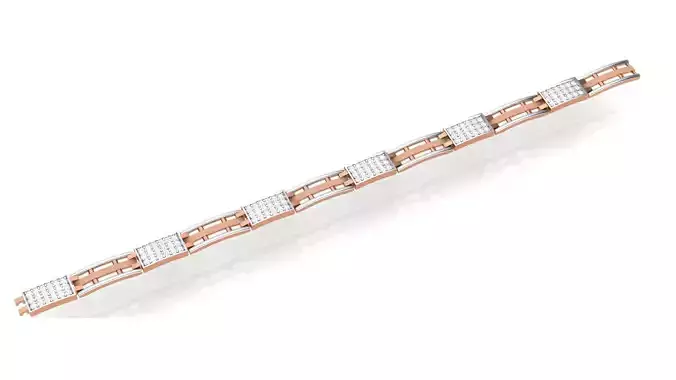 Chain style Heavy Unisex Diamond Bracelet 3dm 1-render