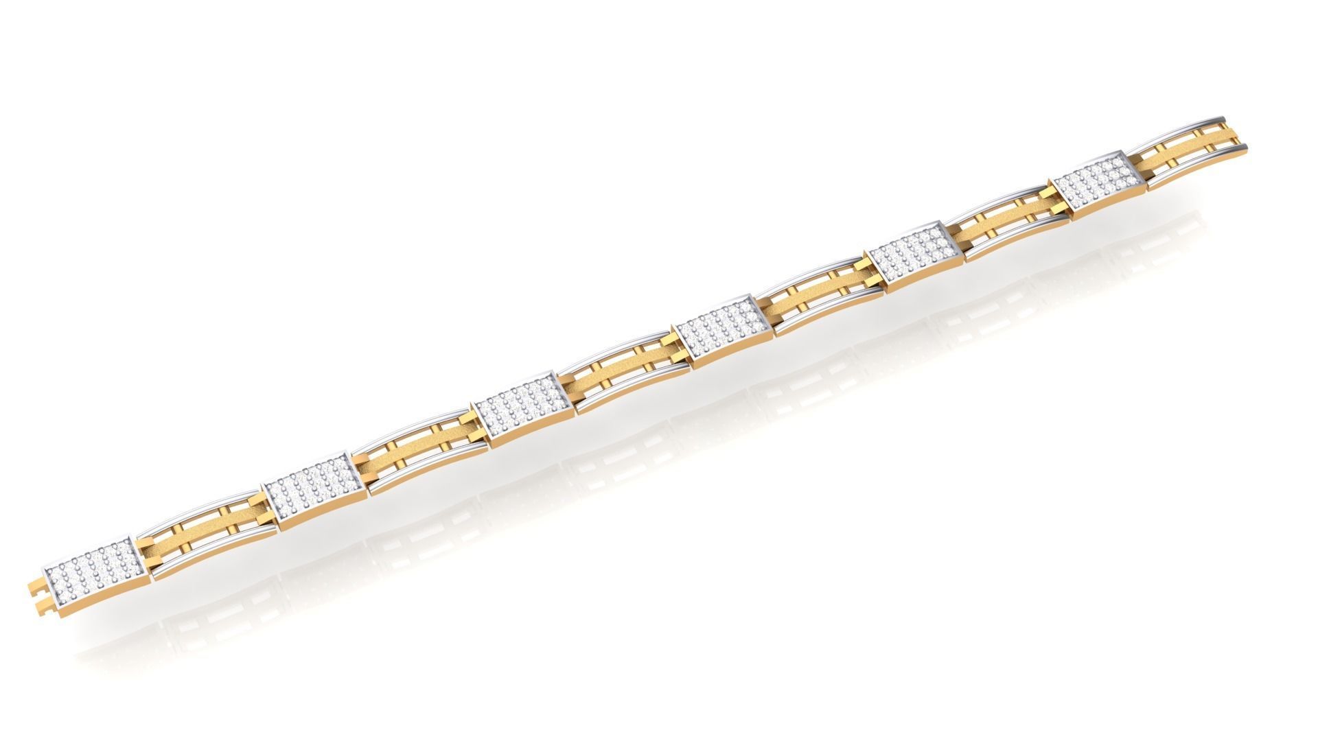 Chain style Heavy Unisex Diamond Bracelet 3dm 1-render 3D print model_1