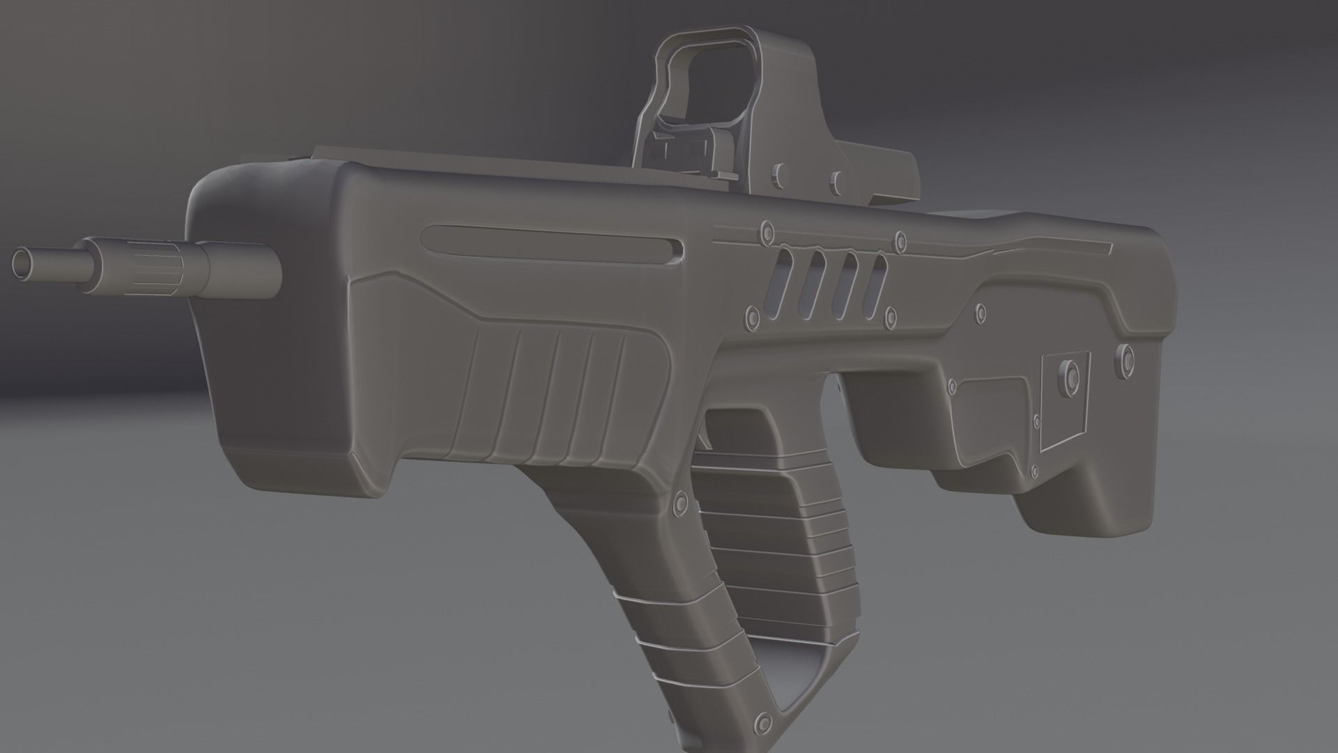 Assault Rifle 3d Model 3D model_3