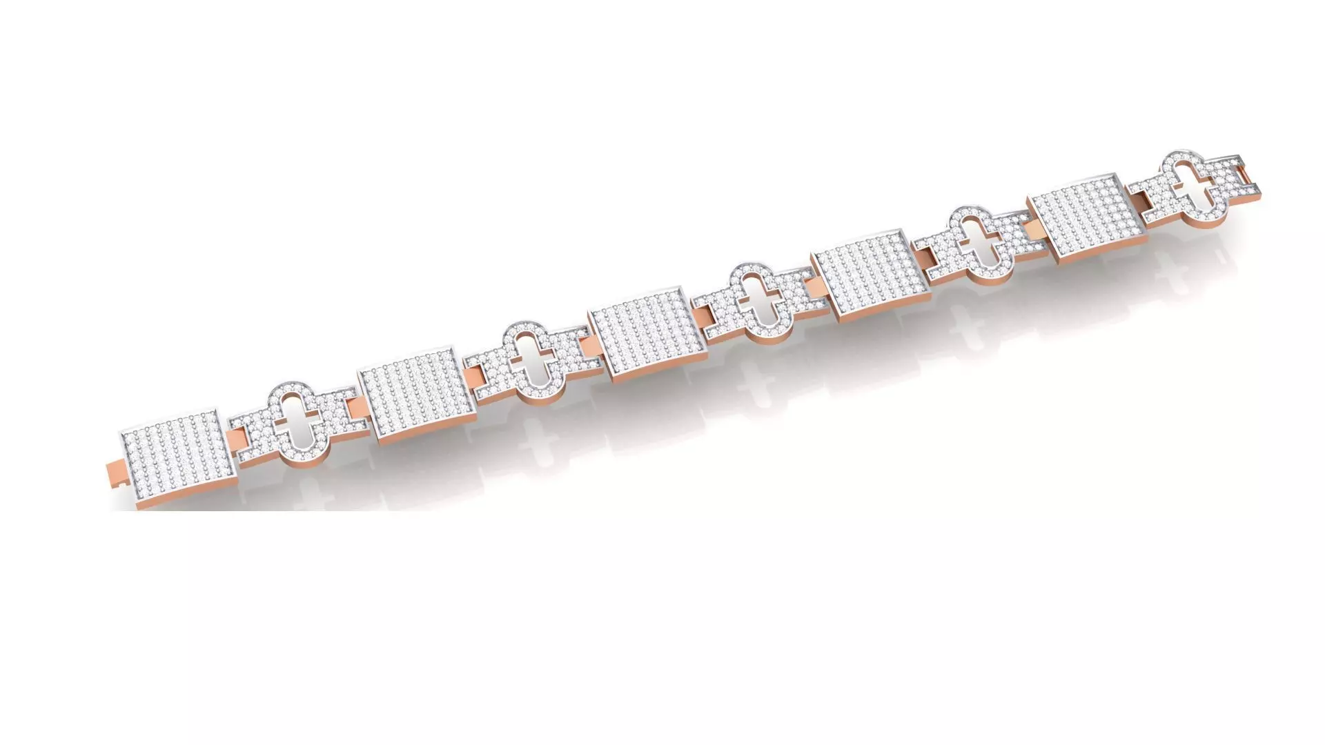Chain style Heavy Unisex Diamond Bracelet 3dm 1-render 3D print model_0