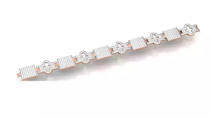 Chain style Heavy Unisex Diamond Bracelet 3dm 1-render