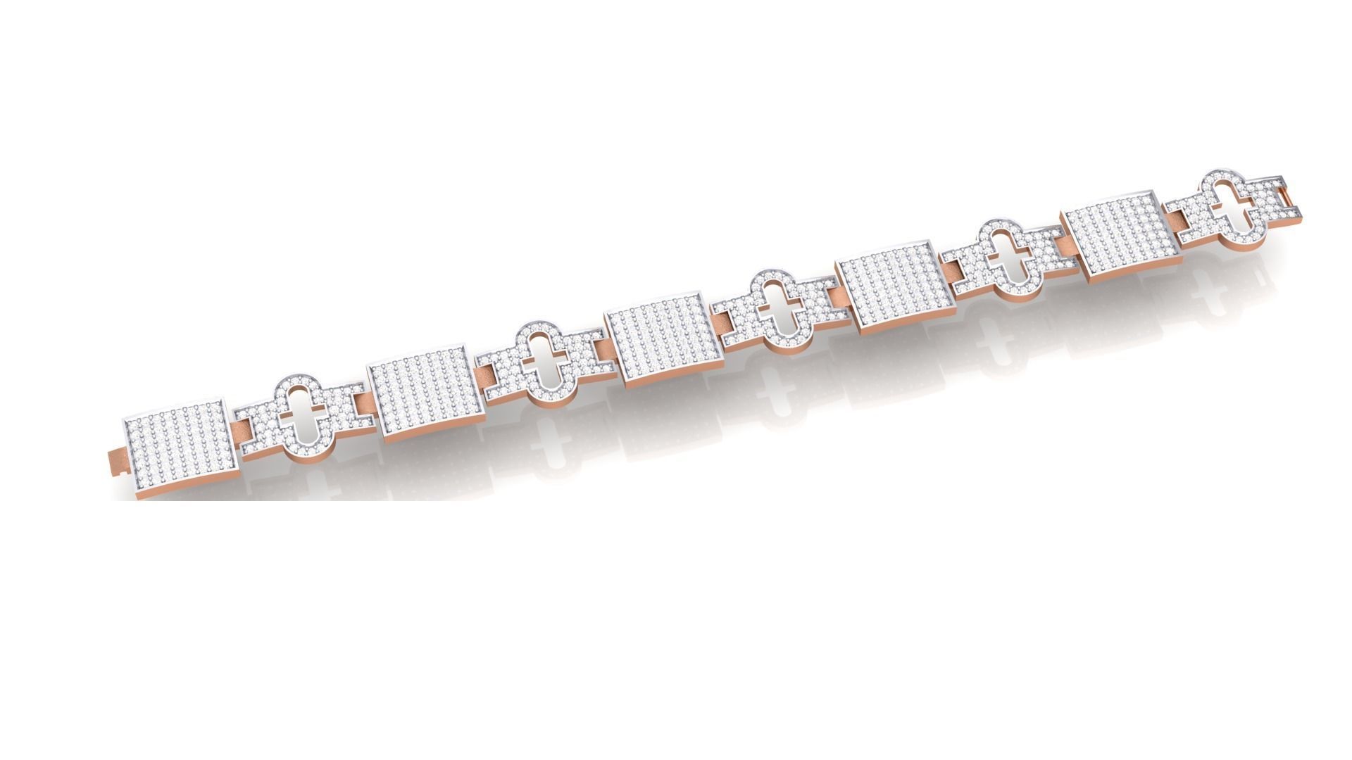 Chain style Heavy Unisex Diamond Bracelet 3dm 1-render 3D print model_5