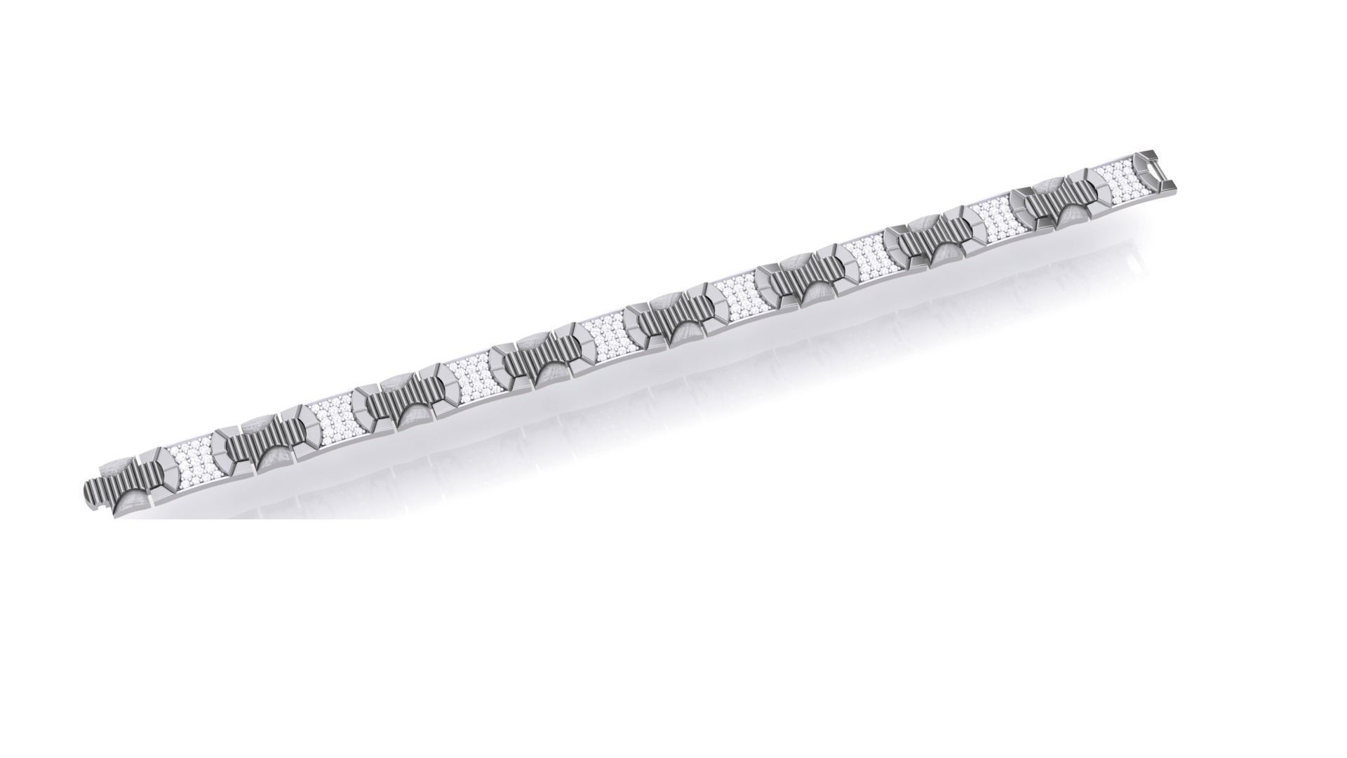 Chain style Heavy Unisex Diamond Bracelet 3dm 1-render 3D print model_1