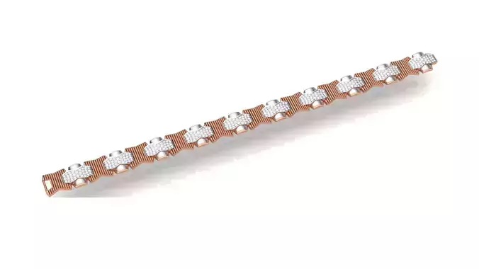 Chain style Heavy Unisex Diamond Bracelet 3dm 1-render