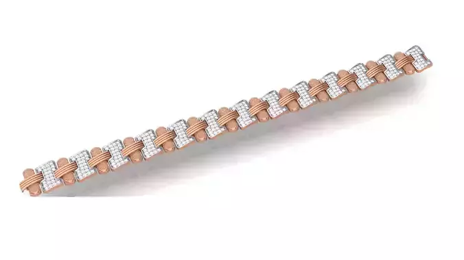 Chain style Heavy Unisex Diamond Bracelet 3dm 1-render