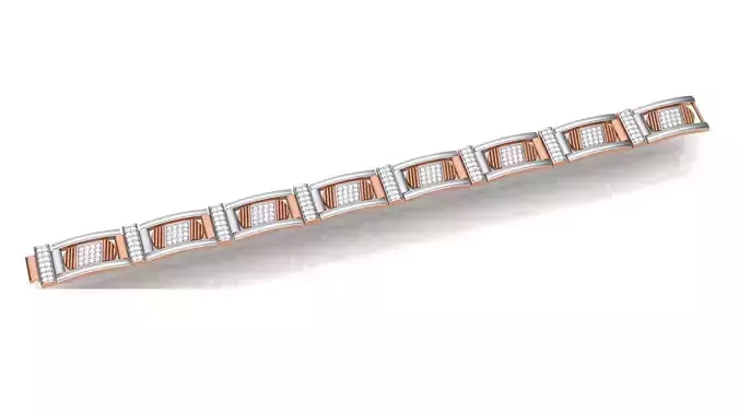 Chain style Heavy Unisex Diamond Bracelet 3dm 1-render
