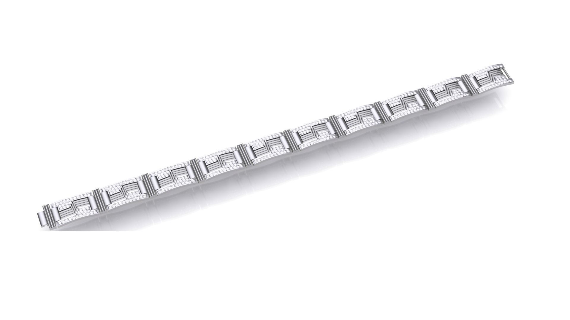 Chain style Heavy Unisex Diamond Bracelet 3dm 1-render 3D print model_1