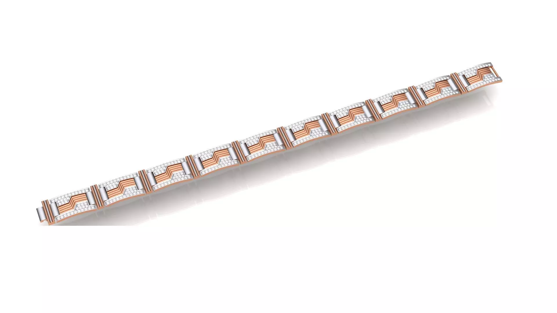 Chain style Heavy Unisex Diamond Bracelet 3dm 1-render 3D print model_0