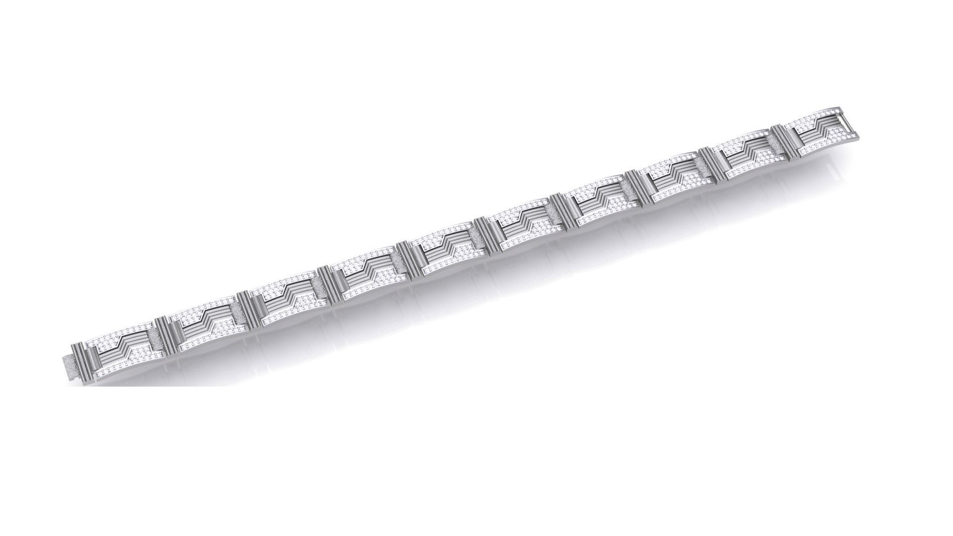 Chain style Heavy Unisex Diamond Bracelet 3dm 1-render 3D print model_3