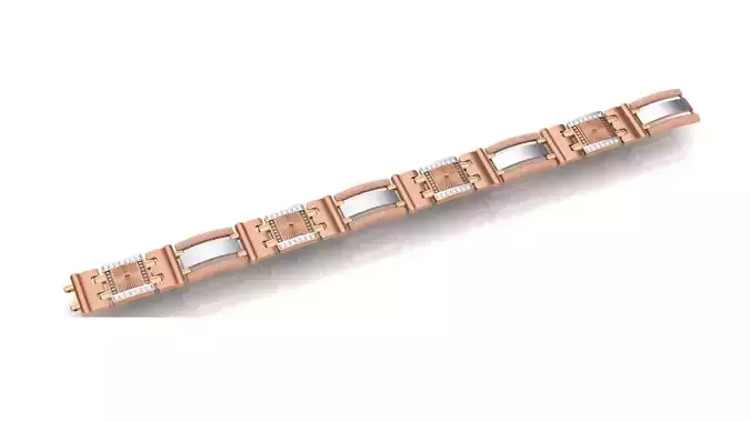 Chain style Heavy Unisex Diamond Bracelet 3dm 1-render
