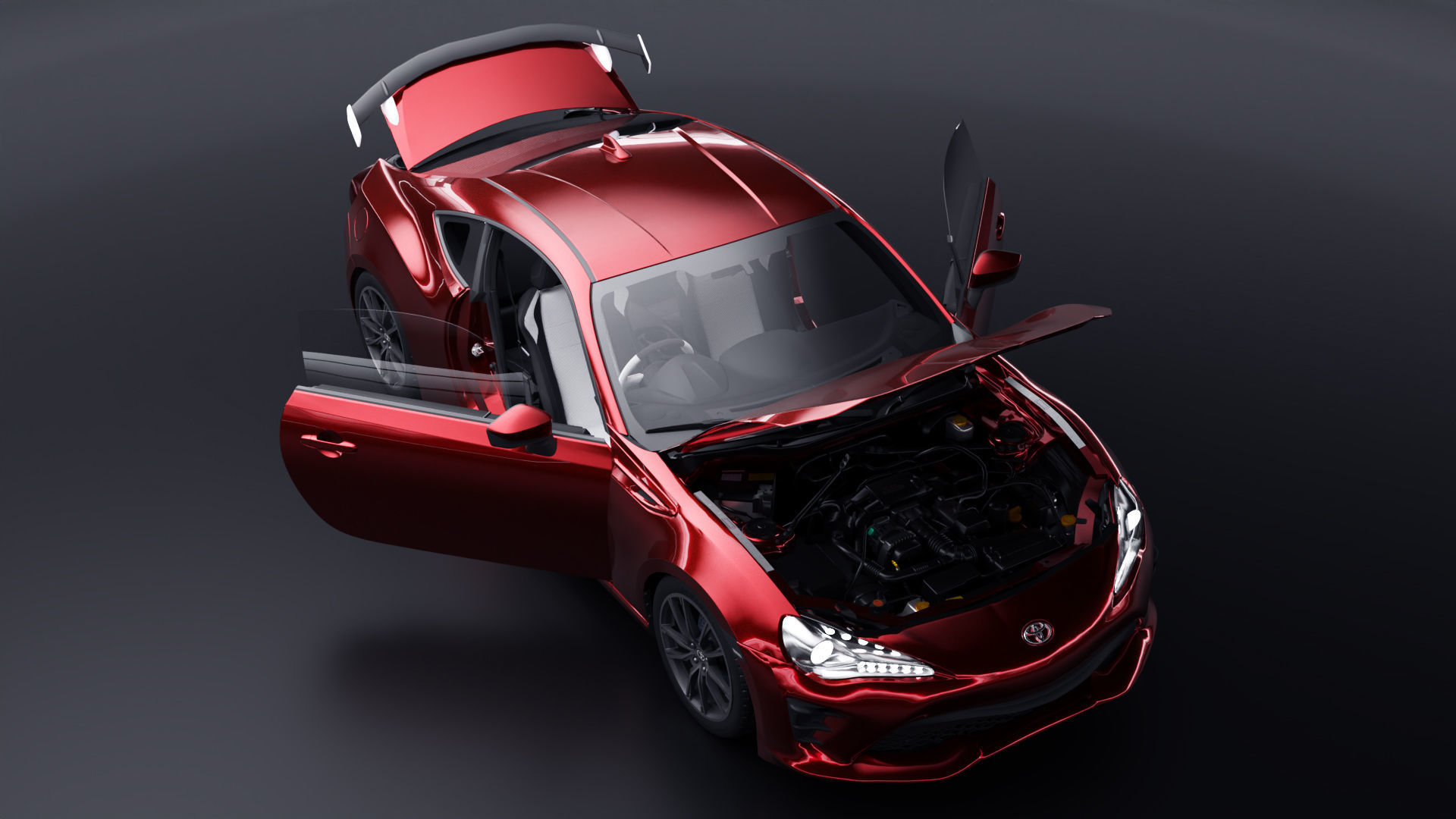 Toyota GT86 Low-poly 3D model_7