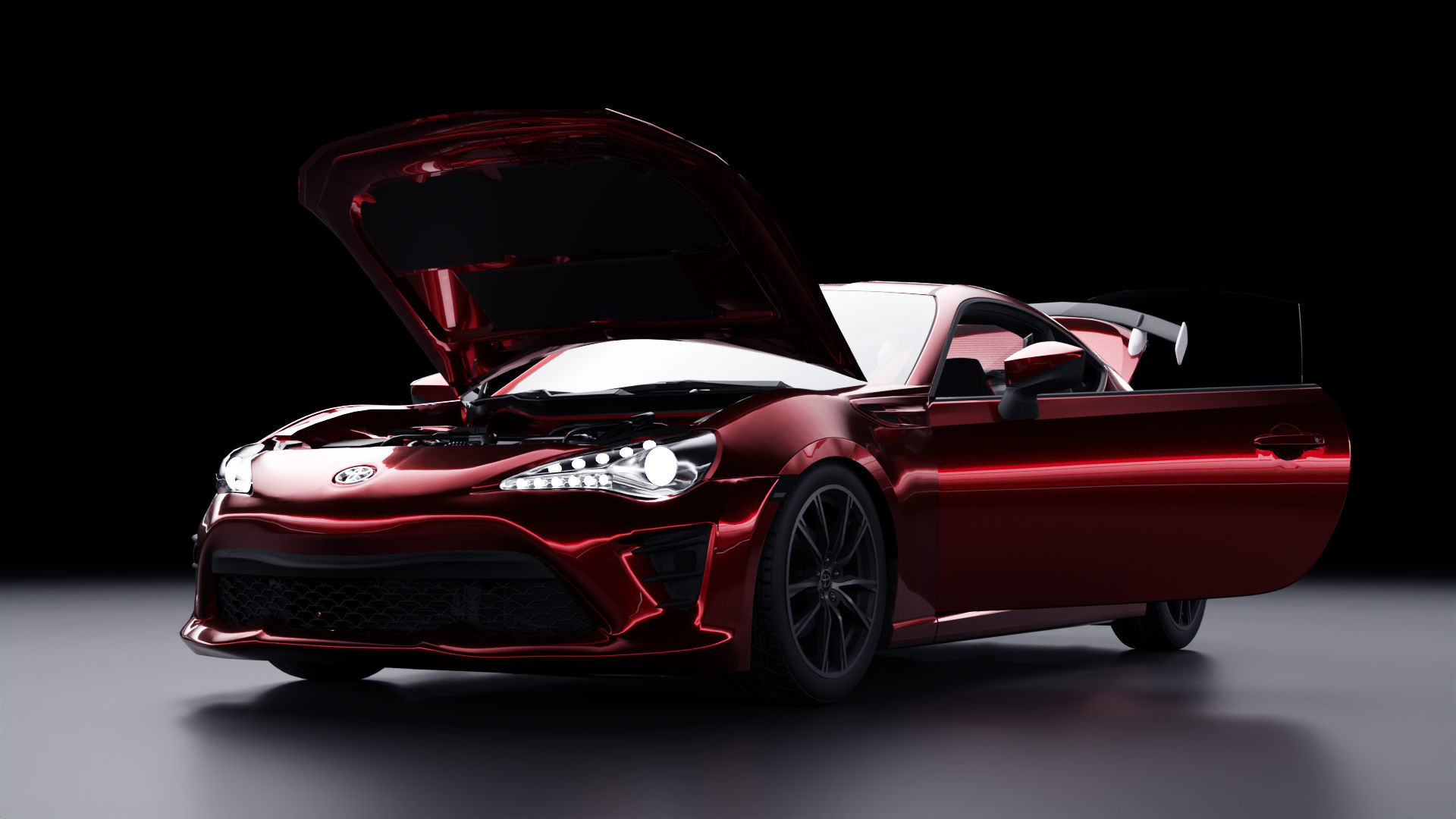 Toyota GT86 Low-poly 3D model_11