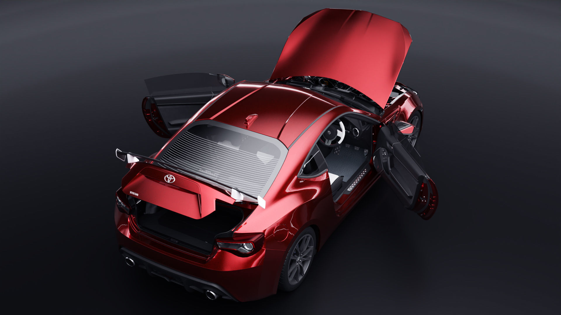 Toyota GT86 Low-poly 3D model_8