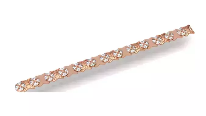 Chain style Heavy Unisex Diamond Bracelet 3dm 1-render 3D print model