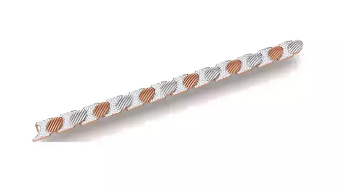 Chain style Heavy Unisex Diamond Bracelet 3dm 1-render 3D print model