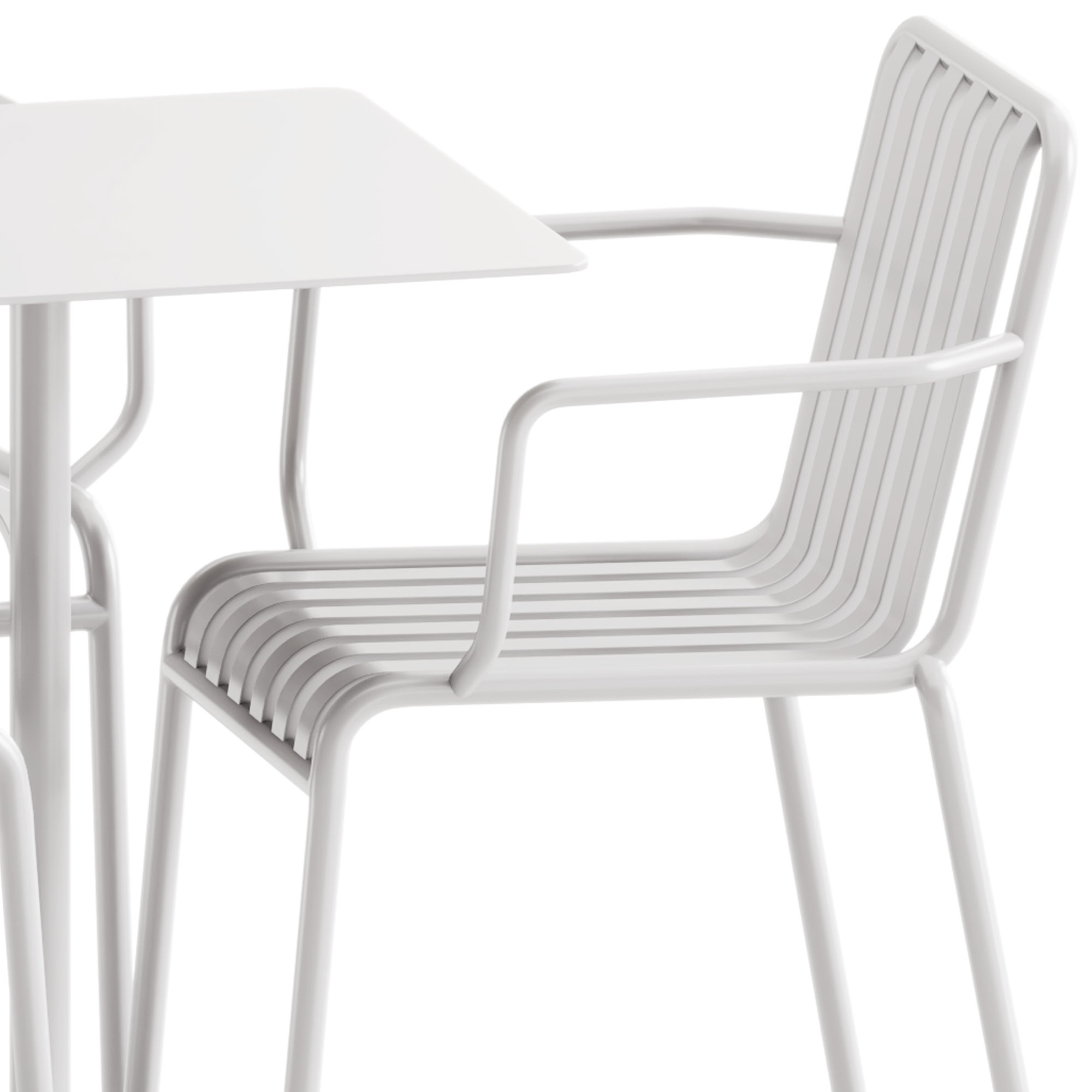 Neu Square Table and Palissade Armchair by Hay 3D model_4