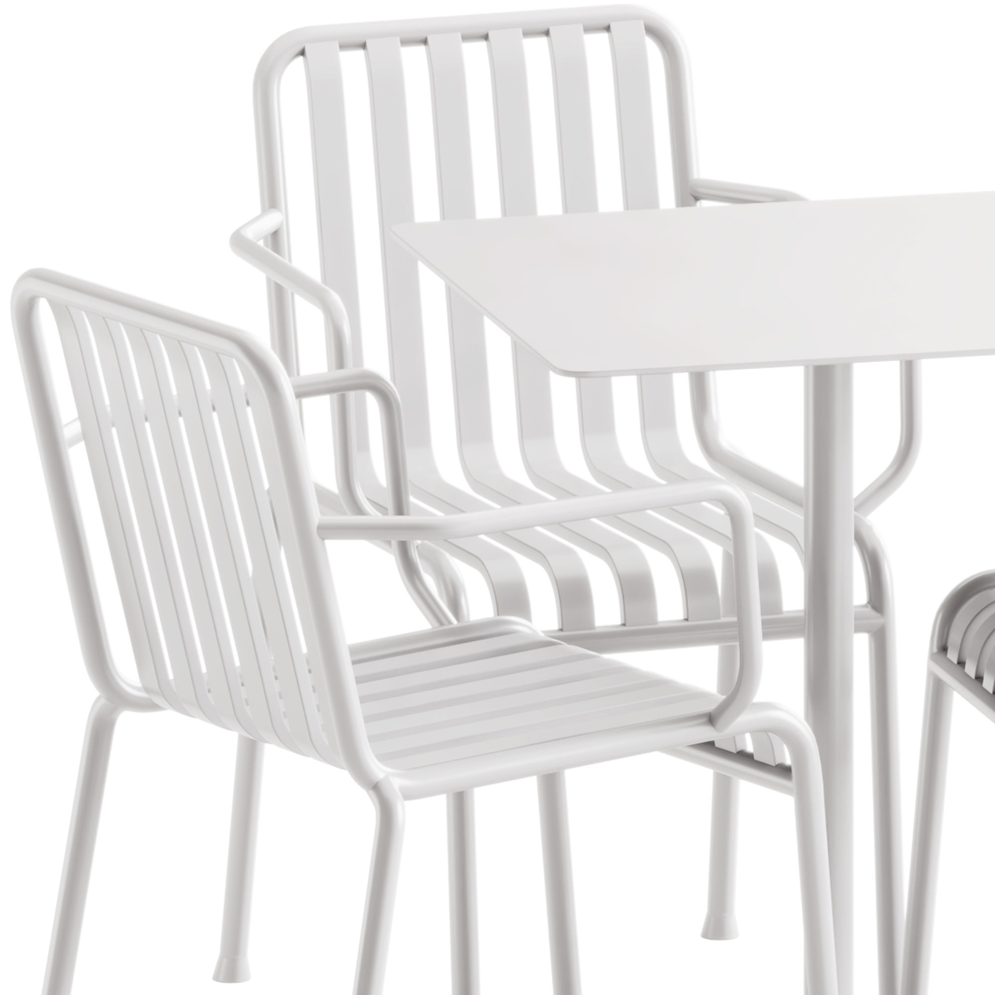 Neu Square Table and Palissade Armchair by Hay 3D model_2