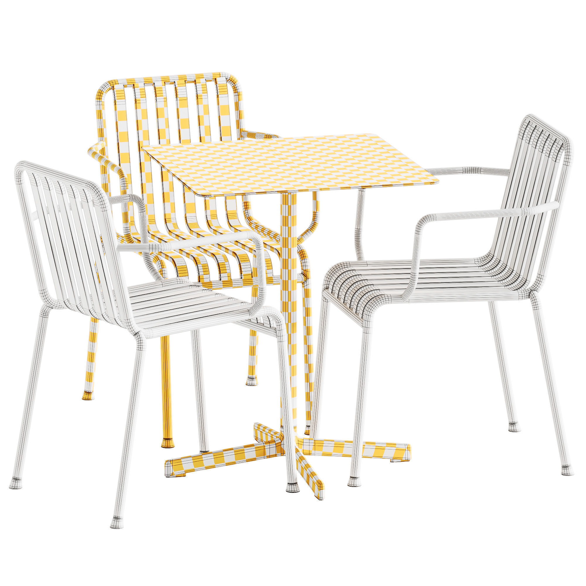 Neu Square Table and Palissade Armchair by Hay 3D model_6