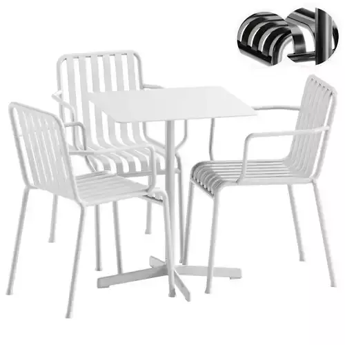 Neu Square Table and Palissade Armchair by Hay