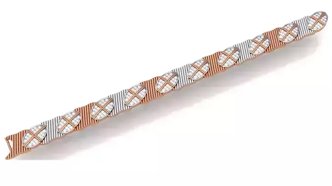 Chain style Heavy Unisex Diamond Bracelet 3dm 1-render 3D print model