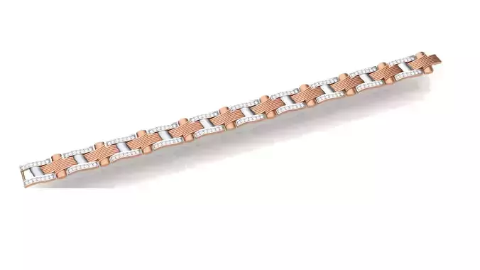 H Chain style Heavy Unisex Diamond Bracelet 3dm 1-render