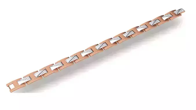 Chain style Heavy Unisex Diamond Bracelet 3dm 1-render 3D print model