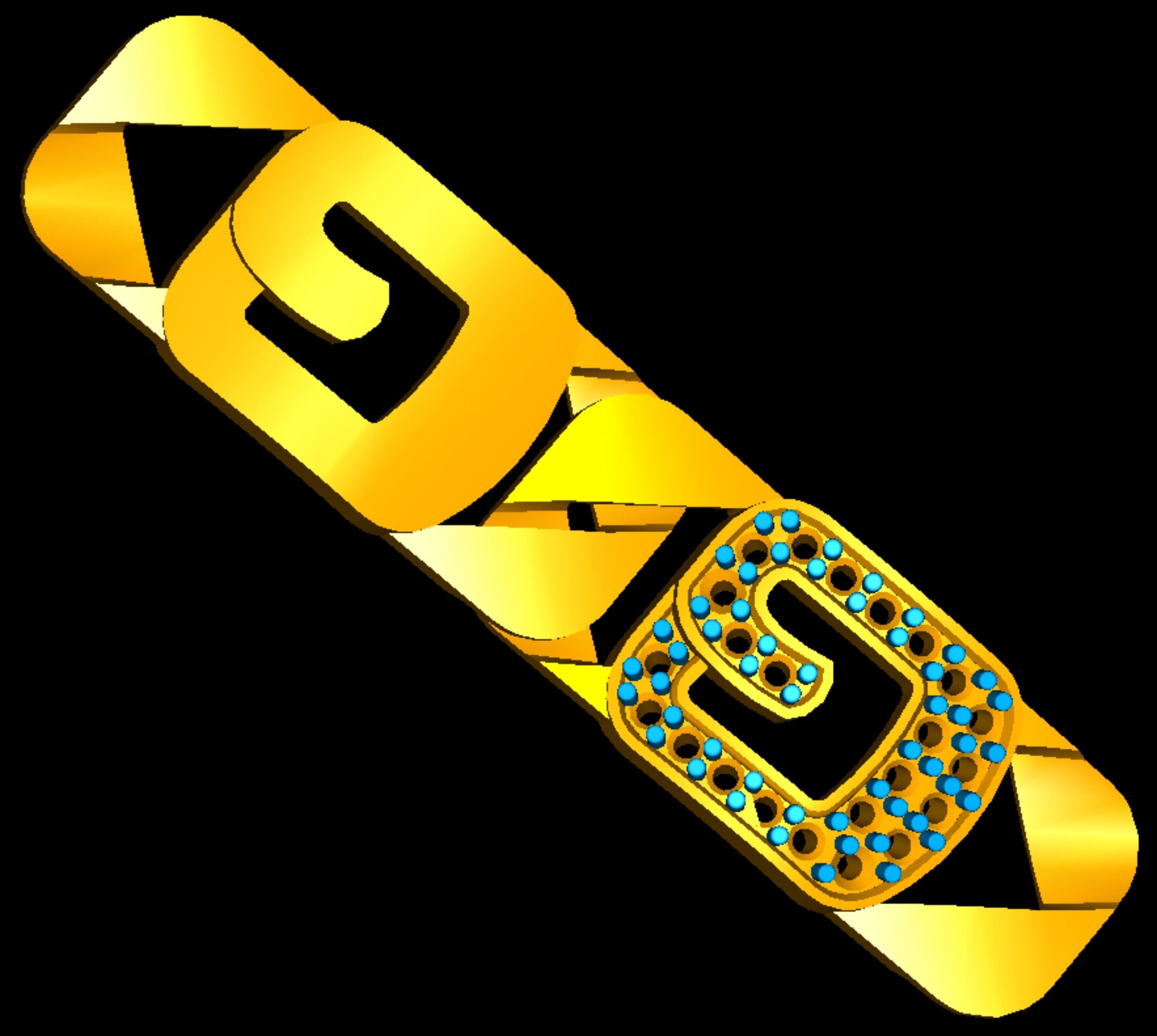 G Chain style Heavy Unisex Diamond Bracelet 3dm 1-render 3D print model_6