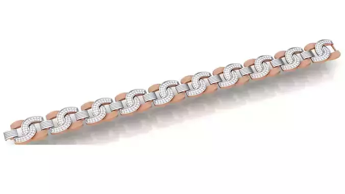Chain style Heavy Unisex Diamond Bracelet 3dm 1-render 3D print model