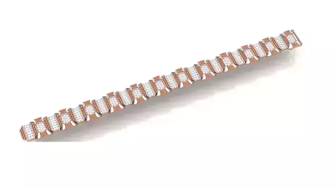 Chain style Heavy Unisex Diamond Bracelet 3dm 1-render 3D print model