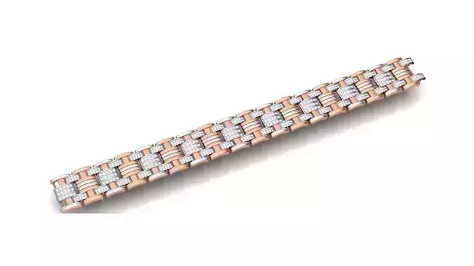 Chain style Heavy Unisex Diamond Bracelet 3dm 1-render 3D print model