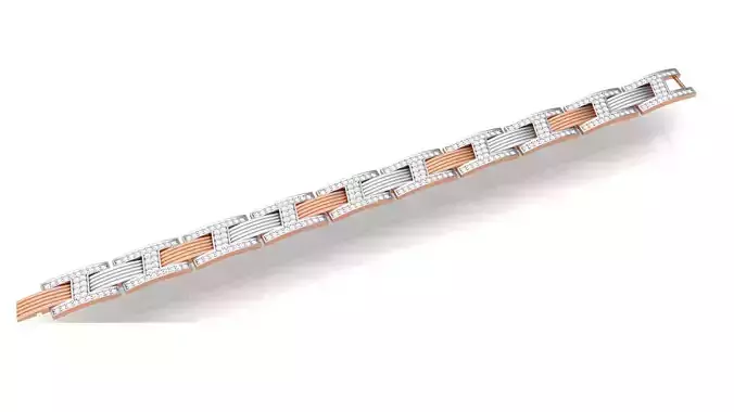 Chain style Heavy Unisex Diamond Bracelet 3dm 1-render 3D print model