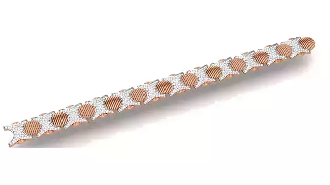 Chain style Heavy Unisex Diamond Bracelet 3dm 1-render 3D print model