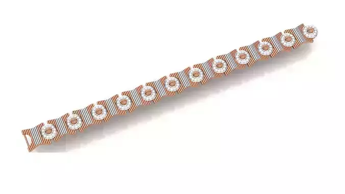Button Chain style Heavy Unisex Diamond Bracelet 3dm 1-render 3D print model