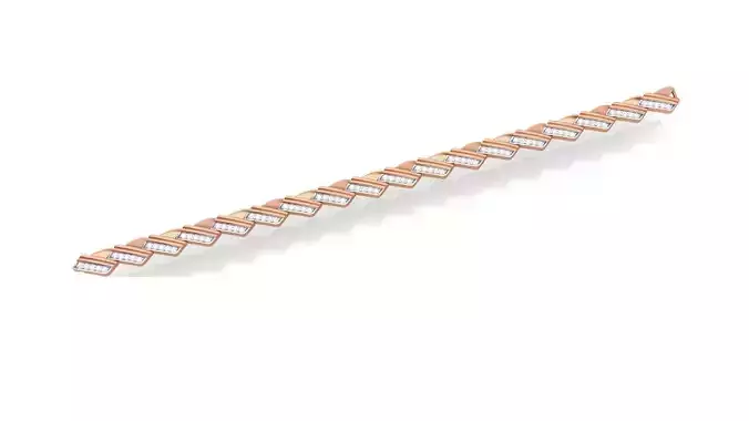 Chain style Heavy Unisex Diamond Bracelet 3dm 1-render 3D print model