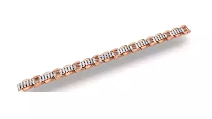 Chain style Heavy Unisex Diamond Bracelet 3dm 1-render 3D print model